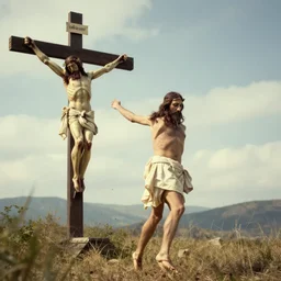 jesus christ running away from crucifixion