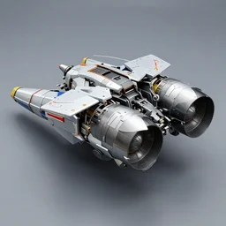 mech with back - mounted rocket jets
