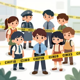 crime scene kids illustration - n 9
