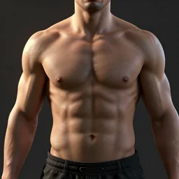3D render of a man's body, muscular build