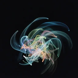a whirlwind of images like translucent colored films rising out of the great darkness