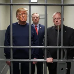 Alex Jones :: Donald Trump :: standing in a jail cell, craig mullins, octane