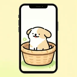 Nice illustration for a casual mobile game depicted a dog sitting in basket::Playrix art style