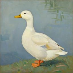 a duck on the prowl oil painting Tsuguharu Foujita