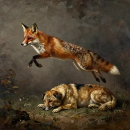 the quick brown fox jumps over the lazy dog, by diego velazquez
