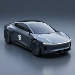 realistic photo of prototype of futuristic hydrogen car, hydrogen text written on car, dark smooth background, very sharp focus, 3 d octane render, very hyper realistic, highly detailed, fantasy art station