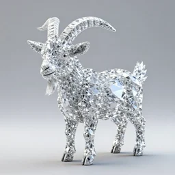 goat made out of solid diamond, weird art