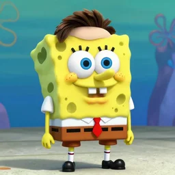 A badass photo of elon musk in a spongebob adventure movie