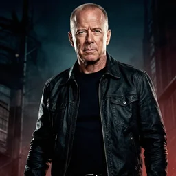 promotional movie poster for action horror movie with bruce willis, hyperdetailed, artstation, cgsociety, 8 k