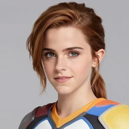 emma watson as tracer from overwatch in an upcoming overwatch live action movie, detailed face, promo shoot, studio lighting