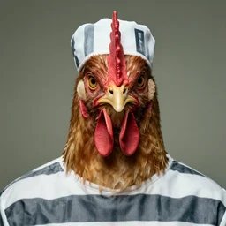 prisoner wearing chicken face