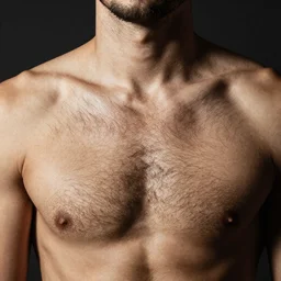 a guy with hairy chest