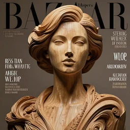 sculpture made of wood, portrait, female, future, harper's bazaar, vogue, magazine, intricate, cinematic lighting, concept art, close up, ornate, luxury, elite, elegant, trending on artstation, by ruan jia, by Kenneth Willardt, by ross tran, by WLOP, by Andrei Riabovitchev,