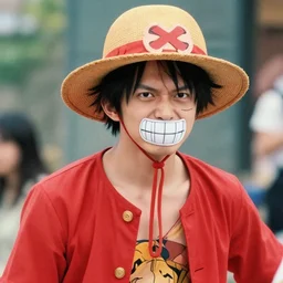 monkey d luffy as a real human, candid photography