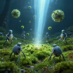 nanomachines gathered nitrogen from the air and herded it together into floating spores ; inside the spores, other machines rearranged the materials into simple nutrients to keep the moss green and healthy during the night global illumination ray tracing advanced technology chaykin howard and campionpascale and cooke darwyn and davis jack