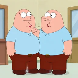 peter griffin getting kicked in the face, animation, sharp, smooth