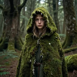 zeiss 3 5 mm portrait photography of 6 0 - year - old druid in tattered moss covered hood inside ancient forest, natural light, artwork by neil gaiman maria panfilova andrea savchenko mike kime ludovic plouffe qi shengluo oliver cook julian calle eddie mendoza, trending on artstation