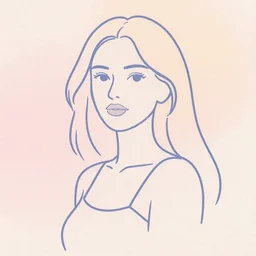one line art of a woman, pastel color
