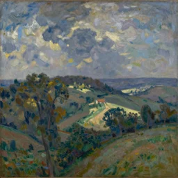 a beautiful landscape, by georges seurat