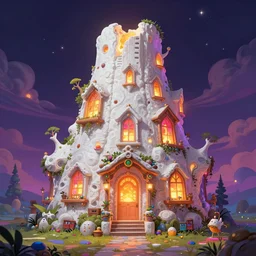 white lava house, colorful dream, glowing lights, epic fantasy, colorfully, detailed illustration, digital art, highly saturated colors, overdetailed art, concept art, detailed illustration, hd, 4 k, digital art, greg rutkowski, dan mumford, trending on artstation