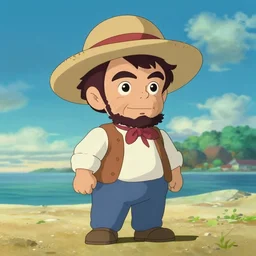 a wholesome animation key shot of a cute abraham lincoln on a beach wearing a sunhat, studio ghibli, pixar and disney animation, sharp, rendered in unreal engine 5, anime key art by greg rutkowski, bloom, dramatic, dynamic lighting