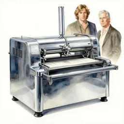 watercolor chrome machine from 1 9 5 0 s mark 2 ibm ian miller, boris vallejo, & albrecht durer, fine art masterpiece baked at 3 0 0 f, matte painting, backlit dystopian lighting, photorealistic render, cinematic,