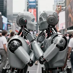 two robot kiss, v - j day in times square ， alfred eisenstaedt