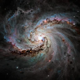 multicoloured astronomical nebula