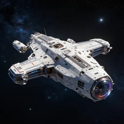 deep space exploration, 8k, futuristic spaceship, stars, photo realistic