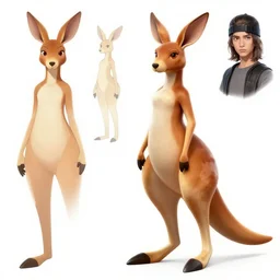 kangaroo girl, character sheet, concept design, contrast, hot toys, kim jung gi, greg rutkowski, zabrocki, karlkka, jayison devadas, trending on artstation, 8 k, ultra wide angle, pincushion lens effect