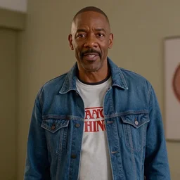 film still of Steve Harvey starring in Stranger Things