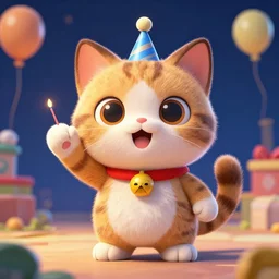 a cat celebrates cute, illustration, digital art, inspired by little big planet, by greg rutkowski, sharp, masterpiece, highly detailed, photorealistic, octane render, 8 k, unreal engine 5, trending on artstation, vivid colors