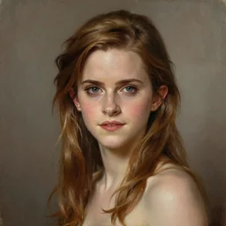 full portrait of a beautiful Emma Watson, Regal, Realistic, Refined, highly Detailed Digital Art, Oil Painting, William-Adolphe Bouguereau, WLOP, Dynamic lighting, daily deviation, beautiful character illustration by Greg Rutkowsktrending on artstation, Cinematic Lighting, Unreal Engine, 8k, HD