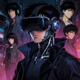 photo portrait of a japanese cyberpunk cyborg, finely detailed features, cyborg robot parts, futuristic vr headset, blade runner, dramatic cinematic, at cyberpunk city, ghost in the shell, akira, odeo, cinematic lighting, in danger, noir, trending on pixiv fanbox, painted by greg rutkowski, makoto shinkai, takashi takeuchi, craig mullins, mamoru oshii, alphonse mucha, studio ghibli, pixiv