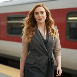 Elizabeth Olsen, Hair flowing, CG-1 TRAIN