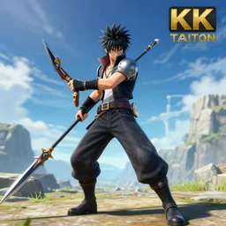 Kain from final fantasy wielding a spear, unreal engine, 4k anime