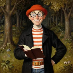 Where's Waldo, oil painting by Hieronymus Bosch, detailed, 4k