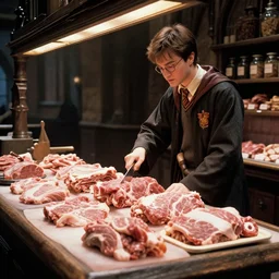 a film still of a butchery in harry potter