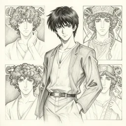 original anime character design. pencil and ink by artgerm, cushart krenz, tim hildebrandt and alphonse mucha.