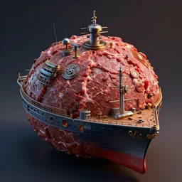 meatball battleship, intricate details, dramatic lighting, rendered in 4 k