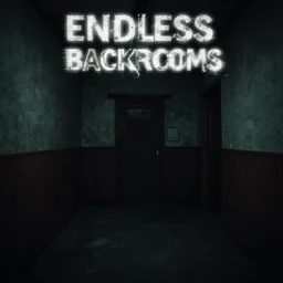 vhs footage of the endless backrooms, scary, ghost hunting, creepy vibe, dark,