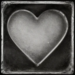 tintype photo of a heart