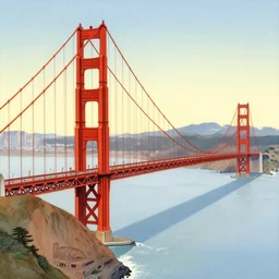 golden gate bridge by hasui kawase and hiroshi yoshida