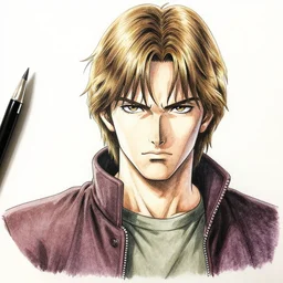 Drawning of Anakin Skywalker in style of Hirohiko Araki