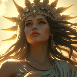 goddess of the sun, highly detailed, digital painting, artstation, concept art, smooth, sharp focus, illustration, unreal engine 5, 8 k, art by artgerm and greg rutkowski and edgar maxence