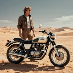 moebius and ralph mcquarrie style, vintage classic motorcycle, technical drawing, blade runner 2 0 4 9, dune