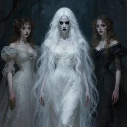 abeloth, scary woman, long white hair, creepy, horror, elegant, ethereal horror fantasy art by greg rutkowski and magali villeneuve and claude monet