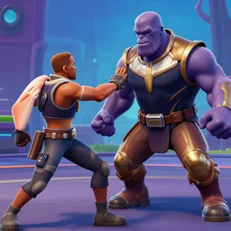 Will Smith in fortnite slapping Thanos