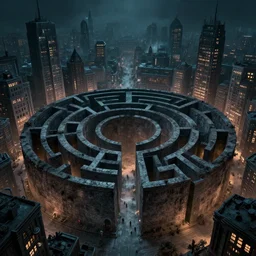 a horror city in labyrinth
