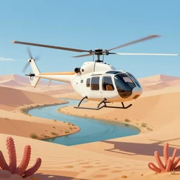helicopter desert river crinoid vaporwave maximalist art nouveau
